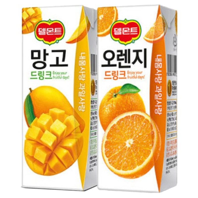 델몬트 드링크 망고x24팩+오렌지x24팩, 190mlx48개, 190ml