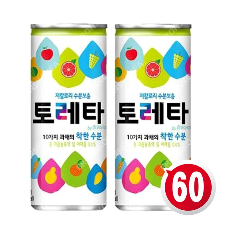 토레타 이온음료 캔, 240g, 60개, 240ml