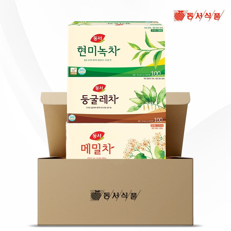 동서 현미녹차100T+둥글레차100T+메밀차100T 1.5ml, 300개, 100개입