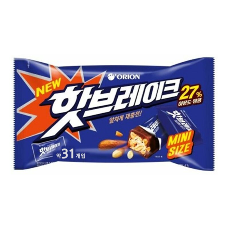 오리온 미니 오리지널 핫브레이크 간식용 초코바 x 50봉(개별포장)