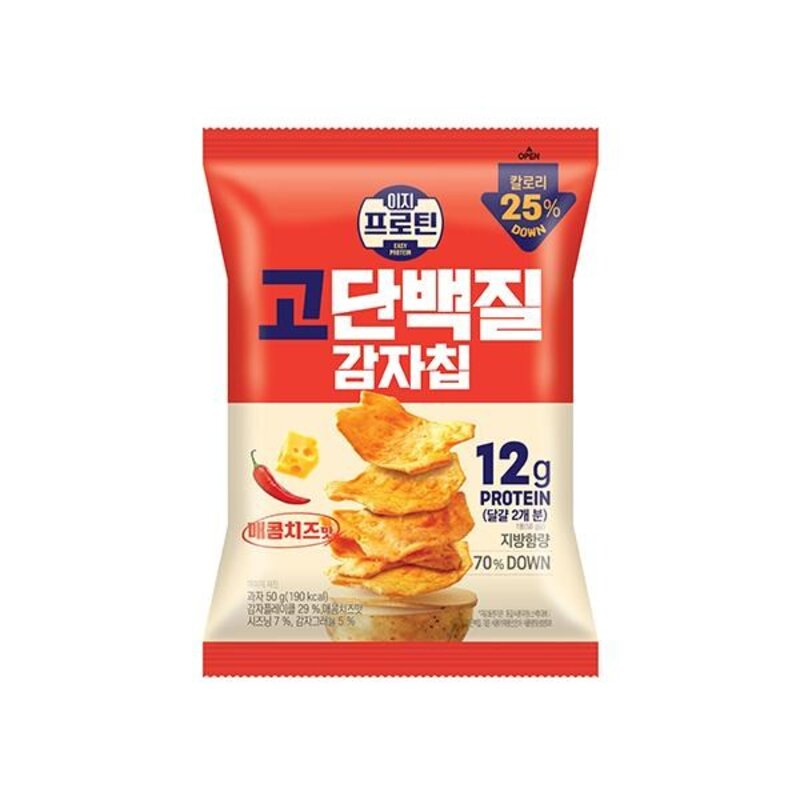 롯데 이지프로틴 고단백질 감자칩 매콤치즈맛 50g 2개, 1개