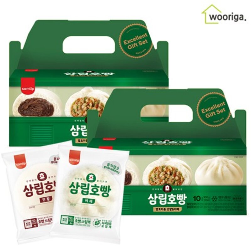 삼립 단팥호빵 10개+야채호빵 10개, 1개, 1.8kg