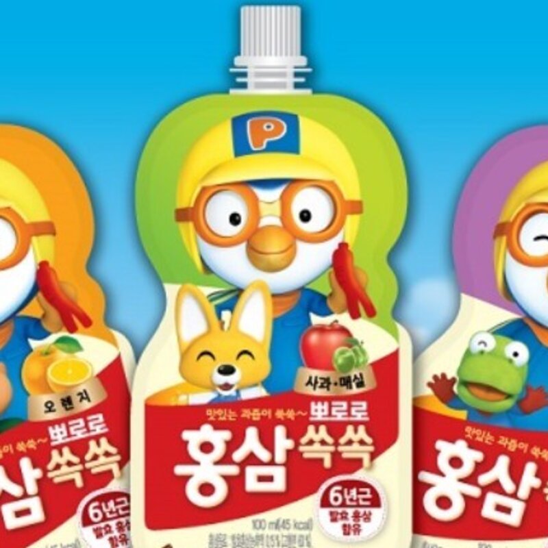 팔도 뽀로로 홍삼쏙쏙 사과매실, 100ml, 10개