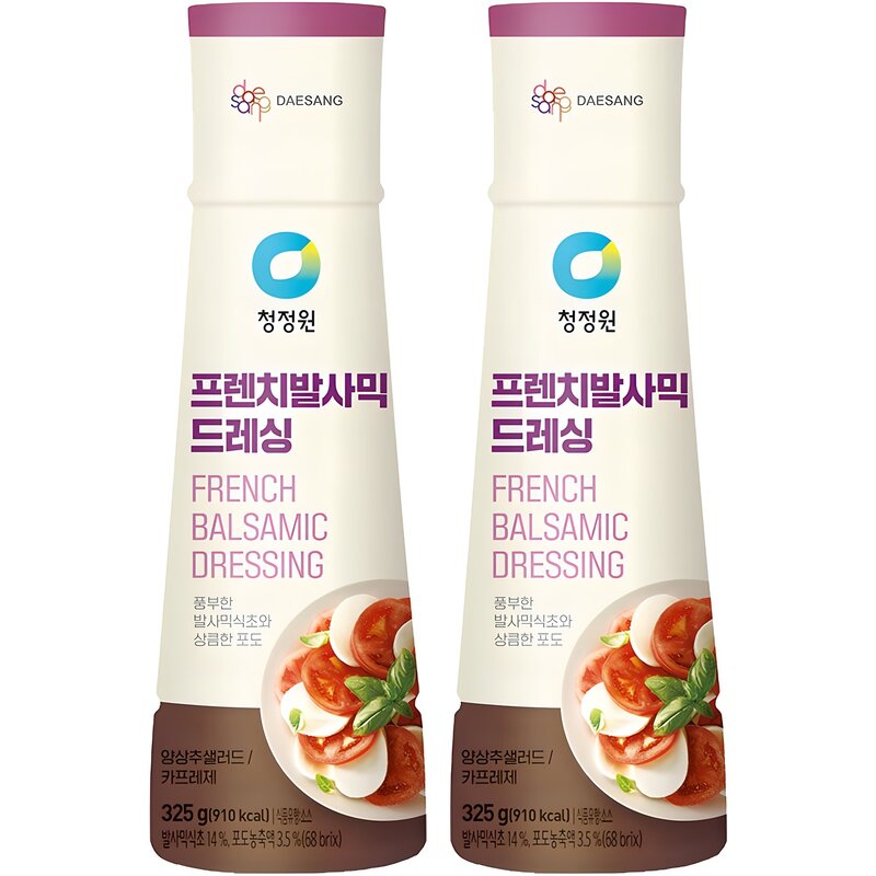 청정원 프렌치 발사믹 드레싱 325g 2개