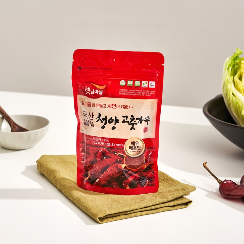 햇님마을 국산 청양 고춧가루 매우 매운맛, 130g, 1개