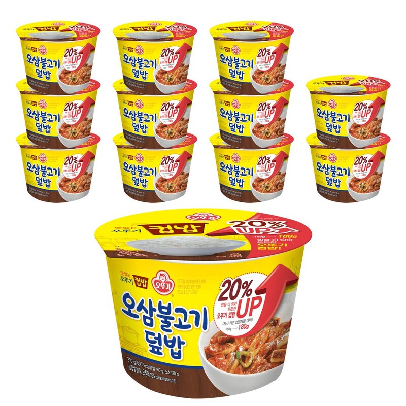 오뚜기 맛있는 컵밥 오삼불고기덮밥, 310g, 12개