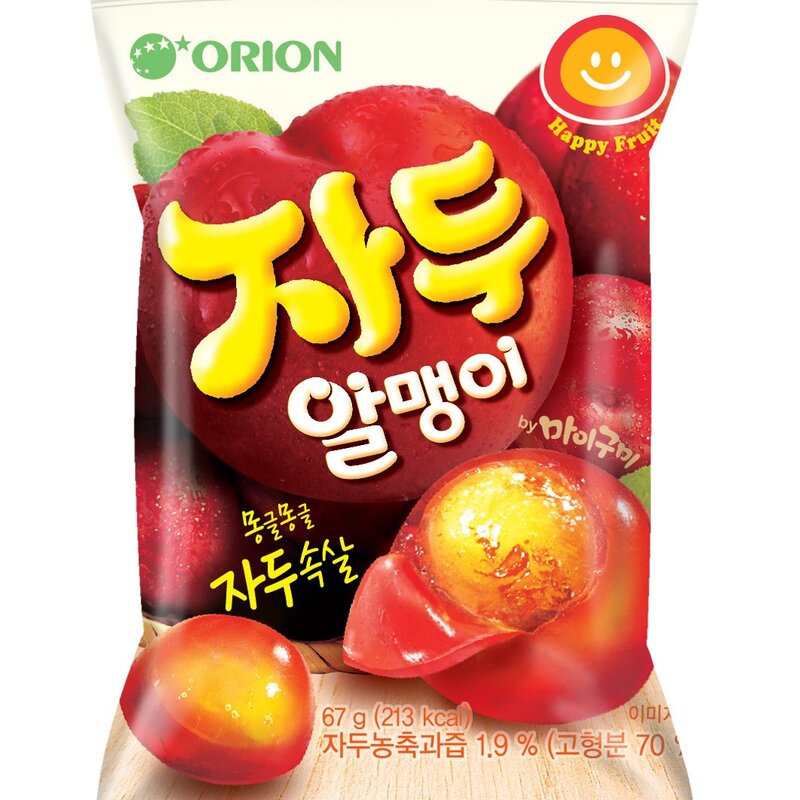 오리온 자두 알맹이 츄잉젤리, 67g, 10개