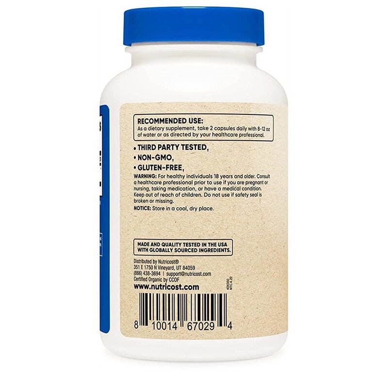 미국산 뉴트리코스트 영지 버섯 1500mg 120캡슐 Nutricost Reishi Mushroom 선물증정, 120정, 1개