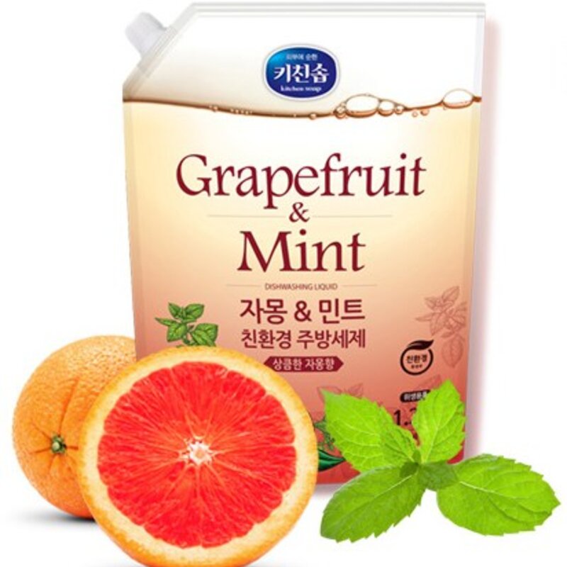 키친솝 자몽 앤 민트 친환경 주방세제, 1.2L, 1개