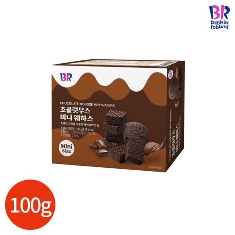 베스킨라빈스 초콜릿무스 미니 웨하스 100g x 4개, 100g, 4개