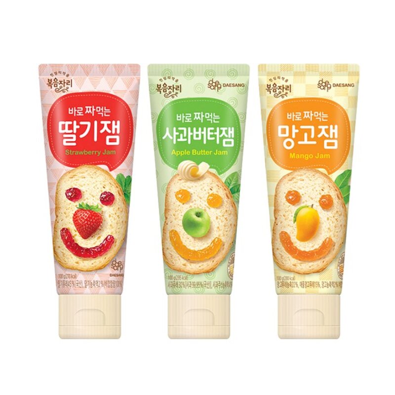 복음자리 바로 짜먹는 딸기잼 +사과버터잼 +망고잼 (300g)