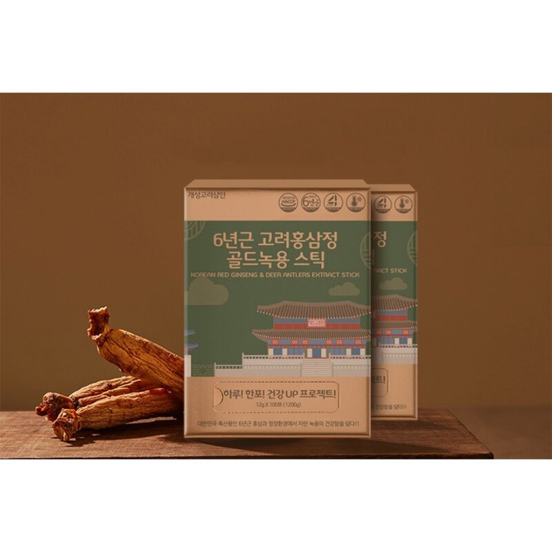 개성고려삼인 6년근 고려홍삼정 골드녹용 스틱 100p, 1.2kg, 1개