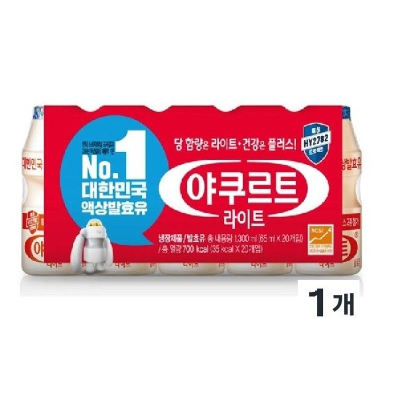 (hy)한국야쿠르트 라이트65ml, 65ml, 100개