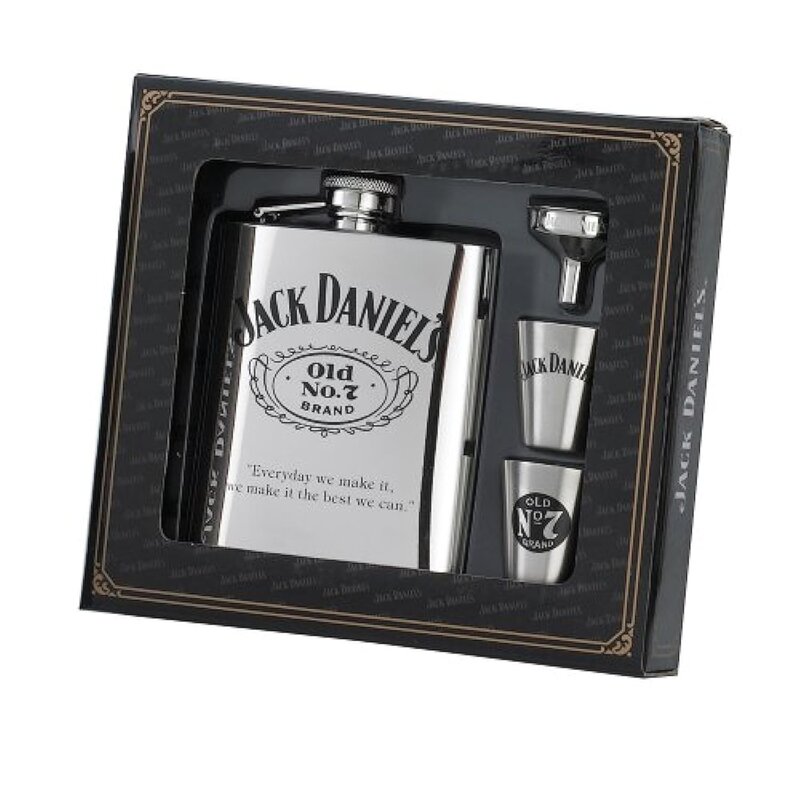 Jack Daniels Licensed Barware Swing Cartouche Gift Set 6 oz.1 oz Silver